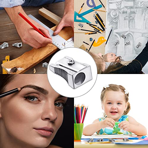 96 Pieces Metal Mini Pencil Sharpeners Handheld Metal Pencil Sharpeners Single Hole Aluminum Alloy Manual Pencil Sharpener Bulk For School Office Stationery Classroom Supplies #TOP2