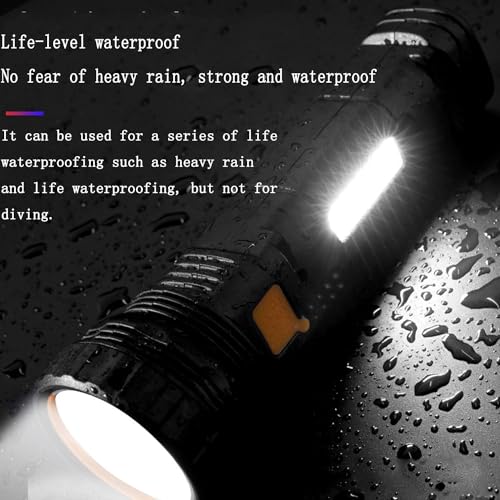 Image of E-SHIDAI 6PCS Solar /Rechargeable Multi Function 1000 Lumens LED Flashlight, with Emergency Strobe Light and 1200 Mah Battery, Emergency Power Supply and USB Charging Cable, Fast Charging