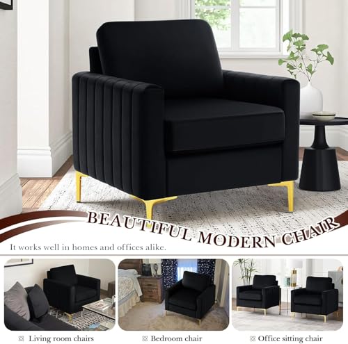 Image of Chair Armchair Single Sofa Chair for Small Apartments, Living Room or Bedroom Chair (Set of 2 Chairs) (Black)