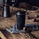 YINJOYI Travel Mug Reusable Coffee Cups 510ml/18oz Thermal Insulated Vacuum Insulation Stainless Steel Bottle for Hot Cold Drinks Black - Image 8
