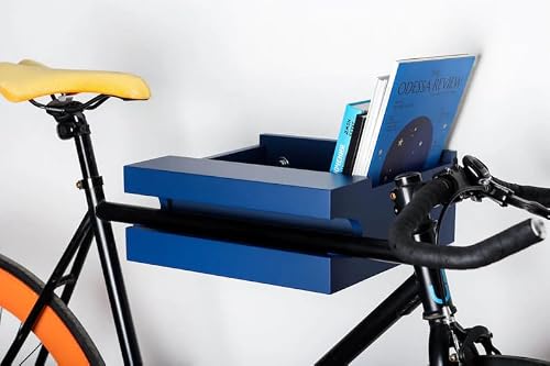 MNCVXD Wood Bike wall Mount/Blue Shelf for Bike Storage/Wooden Bike Rack