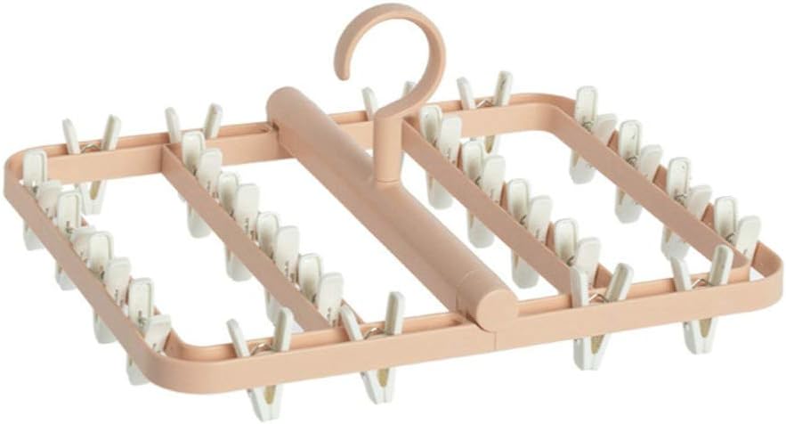 JSEIAJB 24 Clip Storage Rack Foldable Multi-Function Drying Windproof Anti-Wrap Hanger Underwear Socks Fixed Device(Black-JoJo's Bizarre Adventure1)