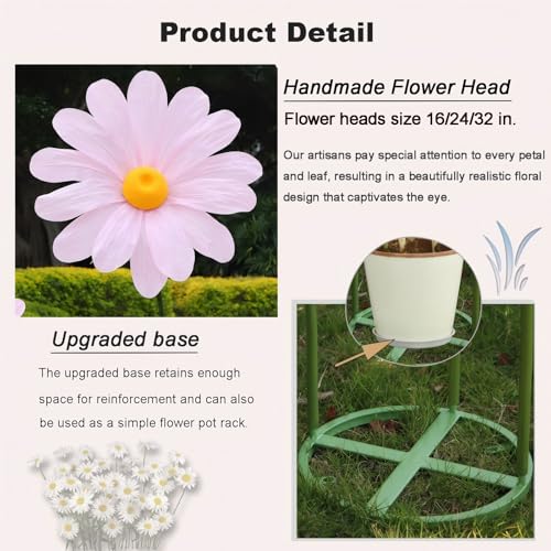 Giant Paper Daisy Flowers Decor - Save 30% on Pink Artificial Flowers - Image 4