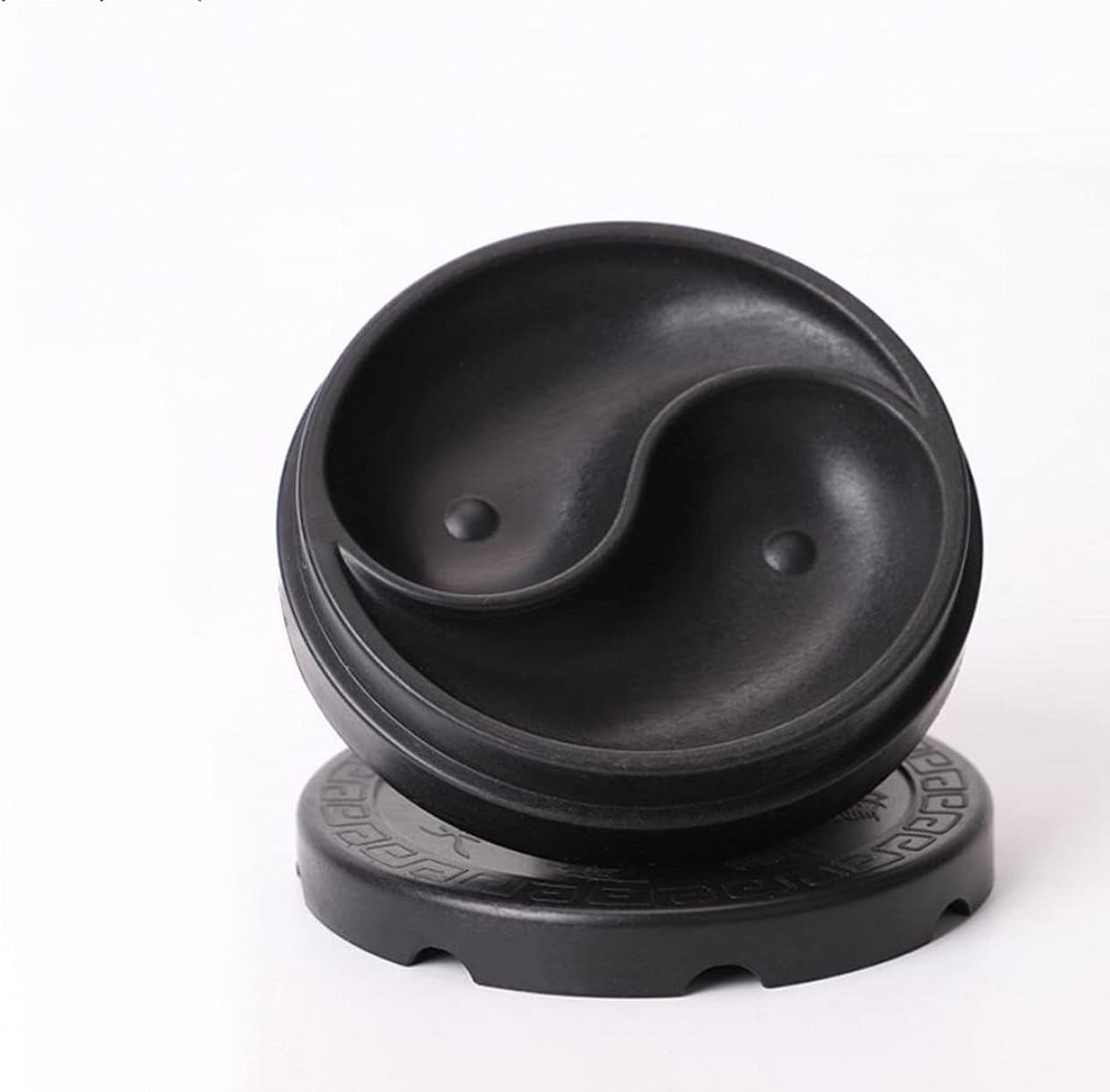 Chinese Calligraphy Ink Stone Retro Inkwell Inkstone Round Sumi Drawing Ink Dish Ink Well Ink Tray Painting Inkslab with Lid for Calligraphy Painting Practice, Dia. 4", 10PCS