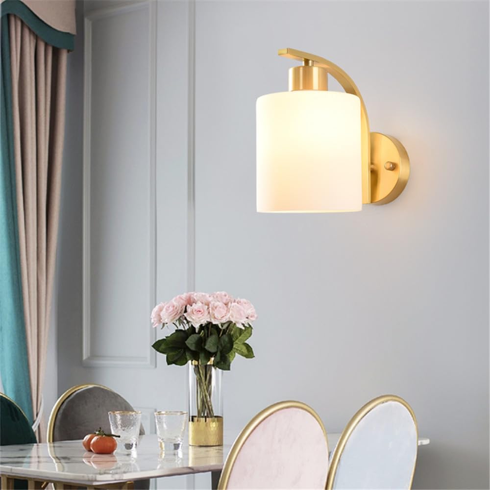 KBUUKYYXouy Brass Wall Lamp - Modern Art Light Fixture for Living Room, Bedroom, Study, Aisle, and Corridor(M 1 Light)