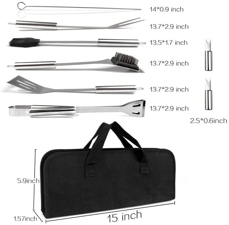 2. 0pcs. Campeggio BBQ. Kit for accessori for barbecue in acciaio inossidabile BBQ. Strumenti for regali di compleanno di Natale - Utensili Grill Set Ideal Gritting Regali for uomini DAD DONN