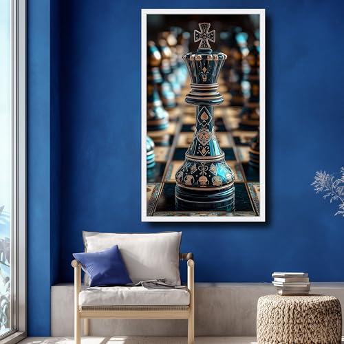 Tableau roi d'échecs noir et or : impression sur toile décoration murale chic - 4