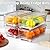 Large Fridge Organizer Drawers, 4 Pack Clear Pull-Out Refrigerator Organizer Bins, Stackable Fruit and Vegetable Storage Containers for Kitchen, Refrigerator, Pantry