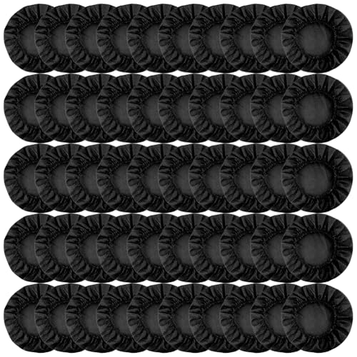 Dehnbare Kopfhörer Abdeckungen,Einweg-Ohrmuscheln,Kopfhörer Schutz,Einweg Nicht Gewebt Ohrpolster Abdeckungen,Earpads Cover für Kopfhörer Ohrmuscheln,Abdeckungen für Meist Kopfhörer,50 Stücke,Schwarz