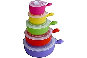 Evelots Microwave Cookware with Lids - 10-Piece Freezer-Safe Set, Ideal for Soup,...