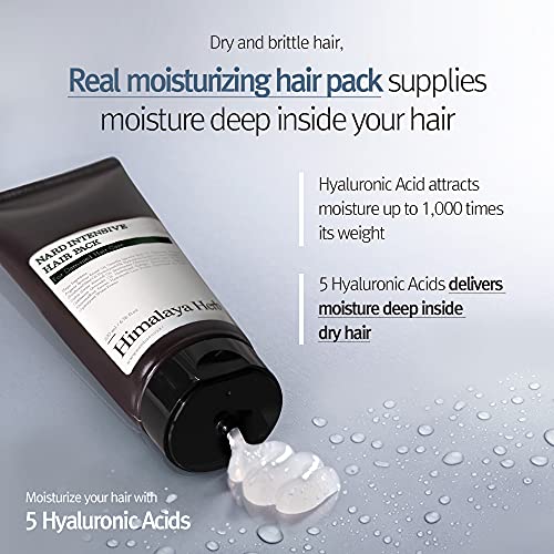Nard Intensive Hair Mask Pack For Dry Damaged Hair - Natural Ingredients Argan Oil And Jojoba Seed Oil - Hydrolyzed Protein Deeply Absorbing Into The Scalp - Hyaluronic And Amino Acids - 6.76 Fl. Oz #TOP3