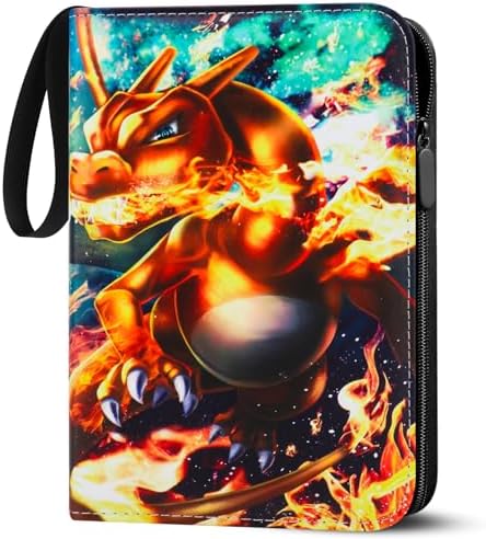 LYAILOOGXL Pokémon Sammelalbum 900 Karten - Wasserdichtes | 9 Fächer/Seite,PU-Leder mit Reißverschluss – PVC-frei, schützt vor Feuchtigkeit & Staub. Für Kinder & Sammler ab 6 Jahre