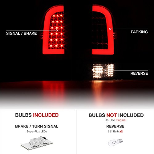 Vipmotoz Neon Tube Led Tail Light Lamp Assembly For 2005-2015 Toyota Tacoma - Metallic Chrome Housing, Smoke Lens, Driver And Passenger Side #TOP2