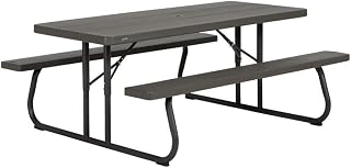 LIFETIME 60112 - Mesa con bancos plegable ultrarresistente 183x76x74 cm UV100 marrón