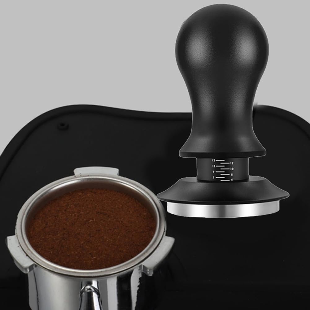 Tamper de Café de 58 Mm Profundidad Ajustable con Escala Espresso Springs Distribuidor de Café de Apisonamiento Calibrado