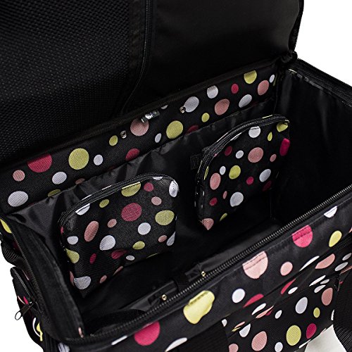 Bluefig TB19 Sewing Machine Rolling Carrying Case Trolley Bag with Wheels for Brother, Bernina, Singer Wheeled Tote Carrier (Dottie) - Thumbnail 3