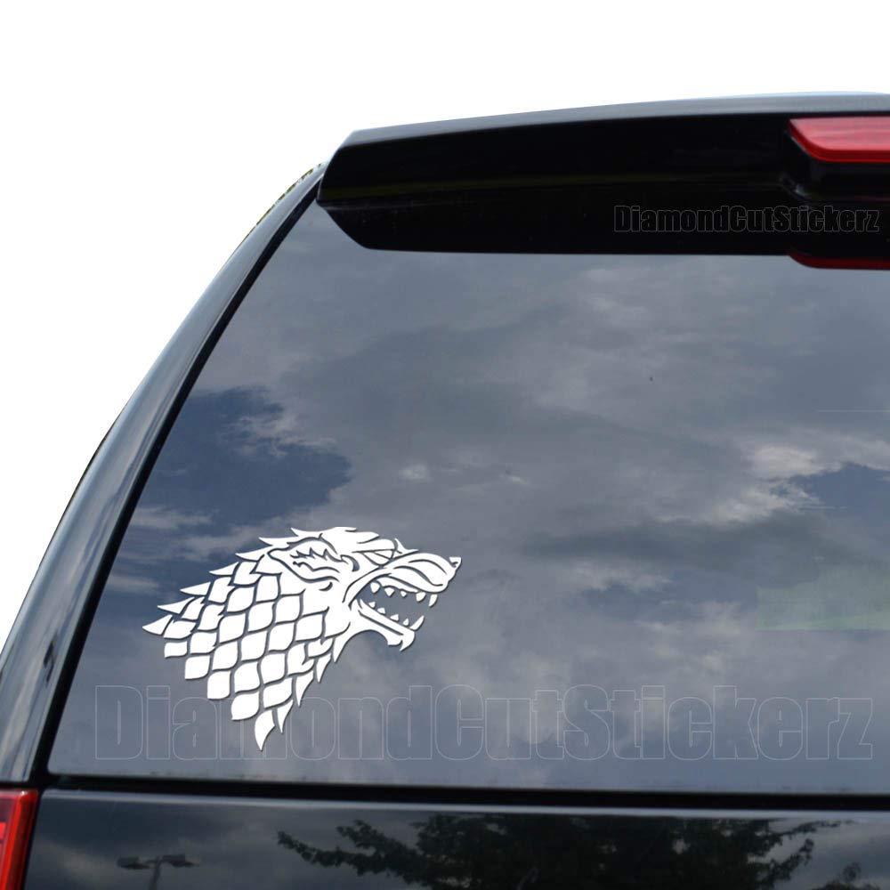 House Stark Game of Thrones Decal Sticker Car Truck Motorcycle Window Bumper Laptop Wall Decor - Size (07 inch / 18 cm Wide) - Color (Matte White)