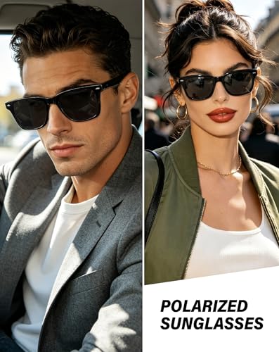 Image of Joopin Square Sunglasses Polarized UV Protection, Trendy Acetate Sun Glasses for Men Women Driving Beach