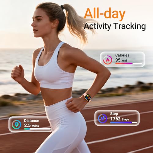 Image of Fitpolo Smart Watch for Women - 1.85″ AMOLED Touch Display, Heart Rate + SPO₂ Monitor, Sleep Tracking, Bluetooth Calling, 3ATM Waterproof, Fitness Tracker for iPhone /Android Phones,2 Bands