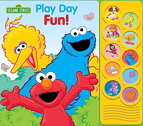 Sesame Street Elmo, Cookie Monster, Big Bird, and More! - Play Day Fun! 10-Button Sound Book - PI Kids