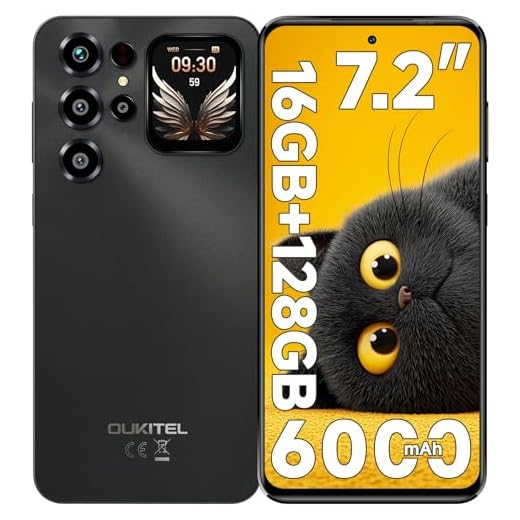 OUKITEL C68 Plus Cell Phone Unlocked, 7.2''120Hz Display &1.81''Rear Screen, 16GB+128GB/TF 1TB Smartphone, 6000mAh Battery Android 15 Phone, 64MP+8MP Mobile Phones, 4G Dual SIM/GPS/5G WiFi/BT5.0,Grey