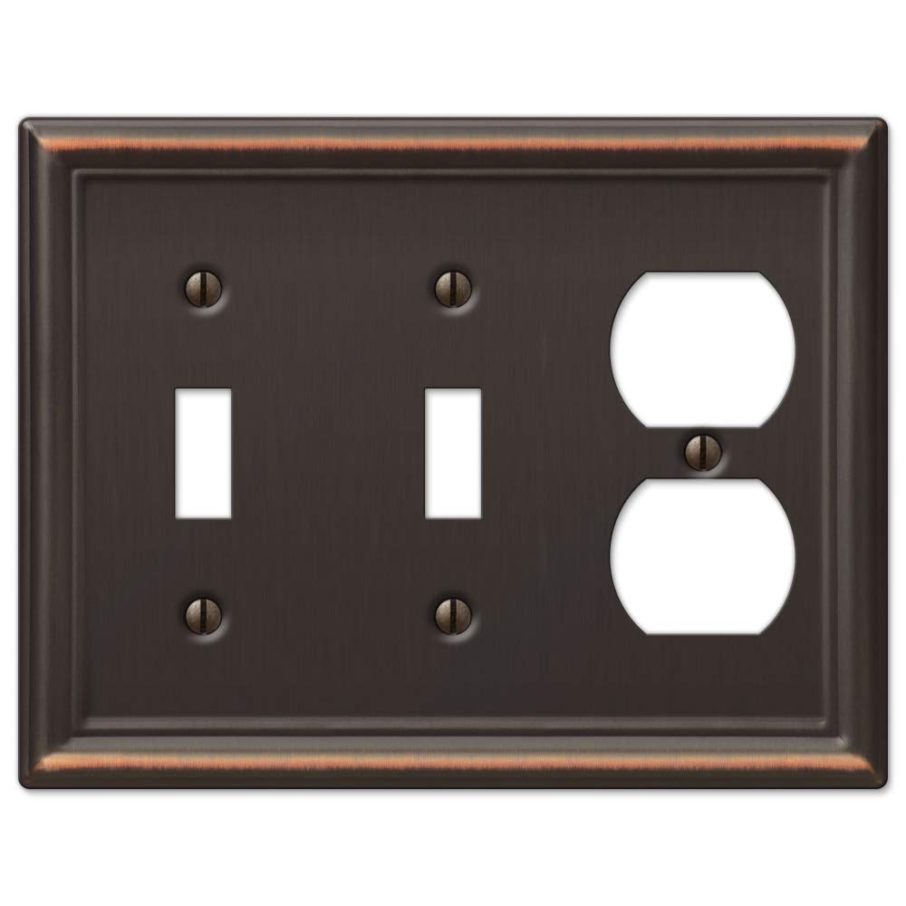 Amerelle 149TTDDB Chelsea Wallplate, 2 Toggle / 1 Duplex, Steel, Aged Bronze, 1-Pack