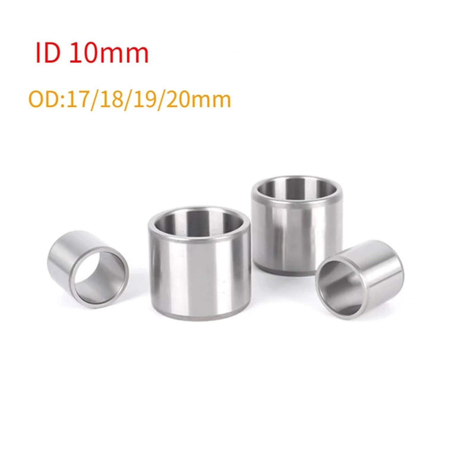 Palier lisse Douille de guidage de manchon en acier, diamètre intérieur 10mm, douille d'essieu résistante à l'usure OD 17/18/19/20mm 5 pièces/lot(10x20x20mm-5pcs)
