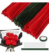 Amazon.co.jp: 手芸モール バラの手芸キット 赤色＋グリーン色 約300本