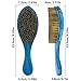 Handle Brushes for 360 Waves - Medium Hard Wave Hair Brushes Wave Styler Great for Wolfing Wave Styler Brush Great for Black Hair - Boar & Nylon Bristle Curve Wave Brush for Barbers & Daily Use (Blue)
