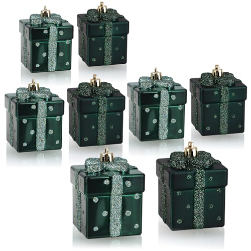 com-four® 8X Regalo de decoración de árbol de Navidad - Caja de Regalo de Bolas de Navidad - decoración de árbol de Navidad en Forma de Regalo para la decoración del árbol de Navidad