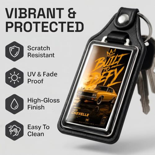 Image of Brotherhood Classic Car Key Chain for Chevelle - 1973 Built to Defy Gift