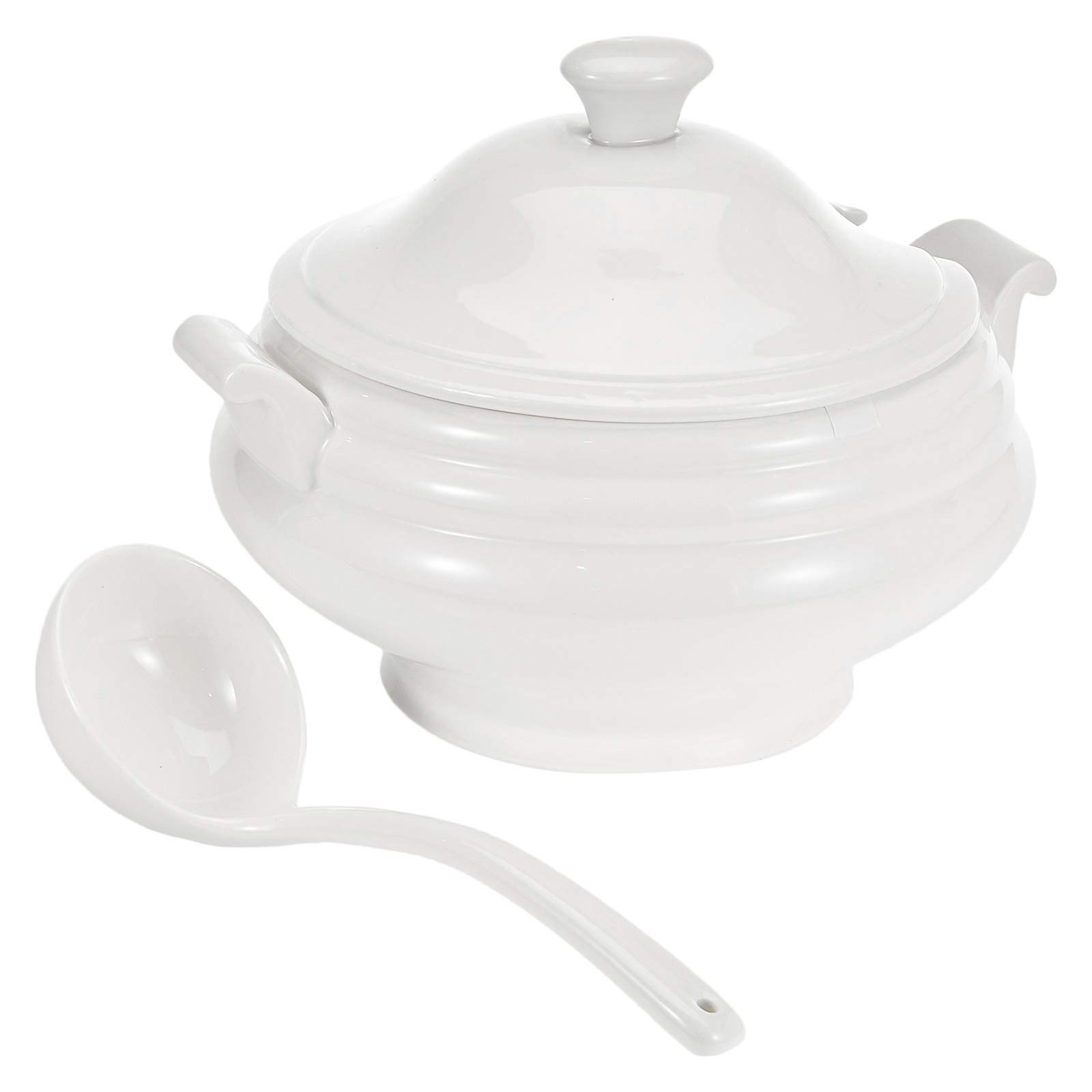 Symphony Soup Tureen With Ladel Set - 2 Pieces 3.8 Ltr - White