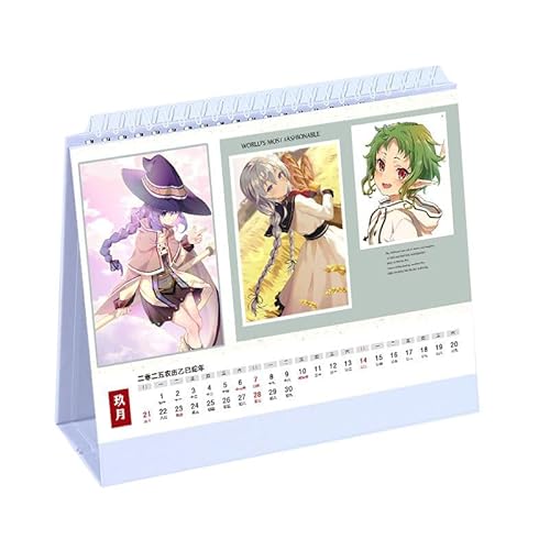 無職転生 カレンダー 卓上カレンダー 2025年 ロキシー エリス パウロ ゼニス ランダム柄 片面プリント カワイイ 紙製 スケジュール 萌え グッズ 自宅用 オシャレ 装飾 文房具 誕生日 新年 お正月 飾り 非公式のサムネイル