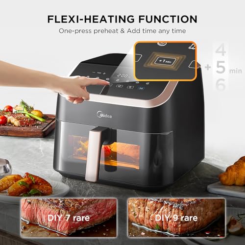 Image of Midea 8L Multifunction 8-in-1 Air Fryer, Frying, Roasting, Baking, Reheating and Dehydration