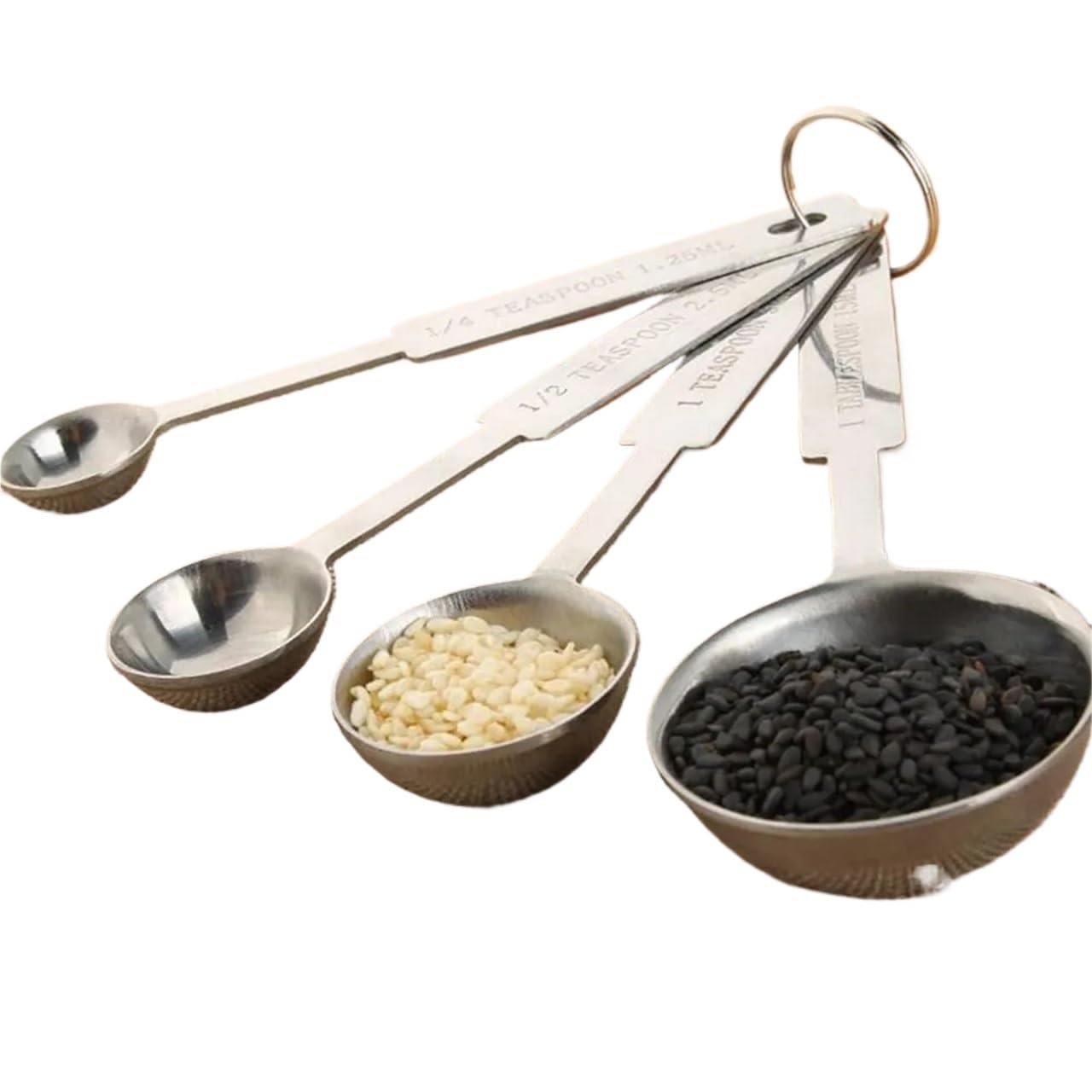 Set di 8 misurini in acciaio inox, cucchiai, cucchiaini for farina da forno, utensili cucina, strumenti misurazione per Dolci Ingredienti Cottura