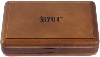 RYOT 3x5â€ Solid Top Box in Walnut | Premium Wooden Box Perfect for Sifter - Monofilament Mesh Screen - Glass Base Tray - Prep Card - Pollen Catcher