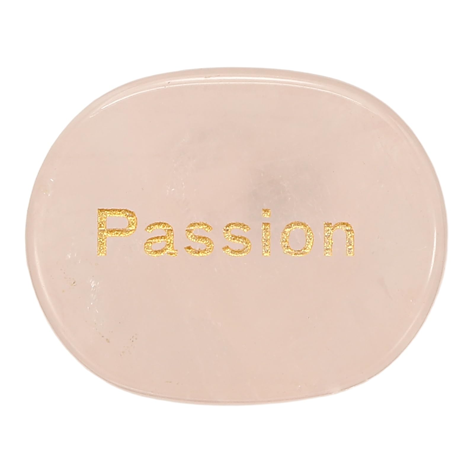 sourcing map Engraved Inspirational Stones, Natural Worry Stone Oval Crystal Thumb Rocks with Engraved Words for Women Stress Gifts, Rose Crystal (Passion) โ image 1
