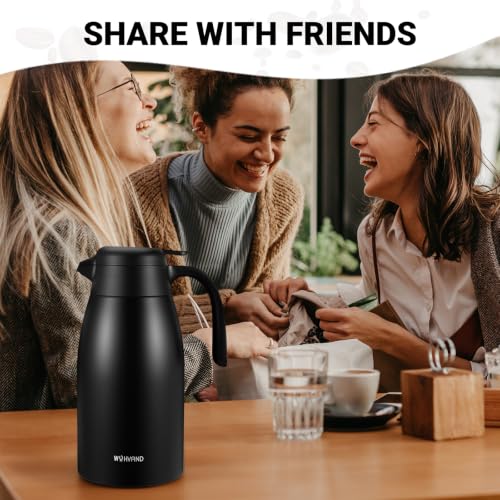 Image of Insulated Coffee Carafe, 68 oz, Keeps Hot for 12H, Black
