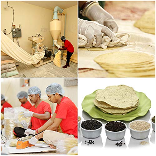 Image of Marwar Rajasthani Moong Dal Plain Papad 400gm | Low Spicy Handmade Sada Pappadam | Zipper Pack Appadam | Size: 7Inch, Contains 28-30 Papads | Perfect Snack or Meal Side