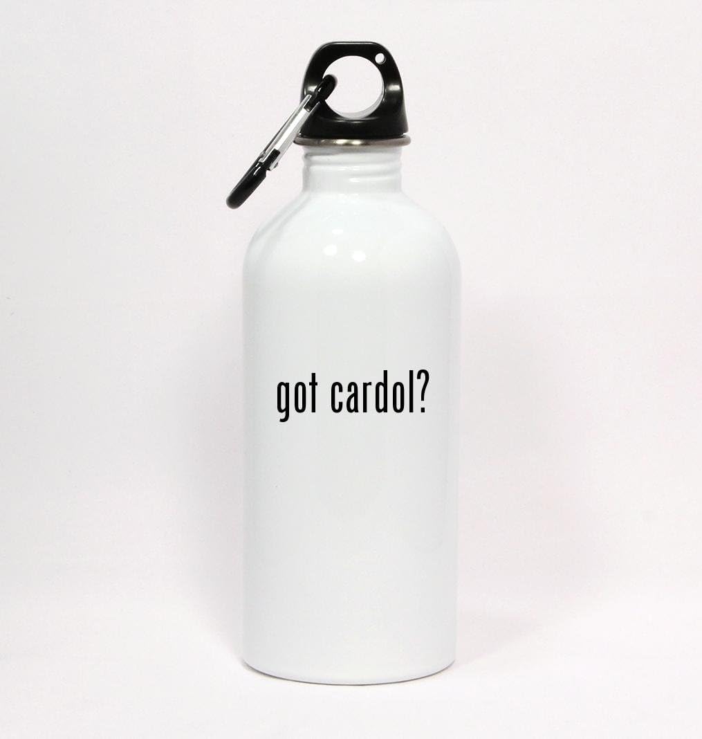 got cardol? - White Water Bottle with Carabiner 20oz