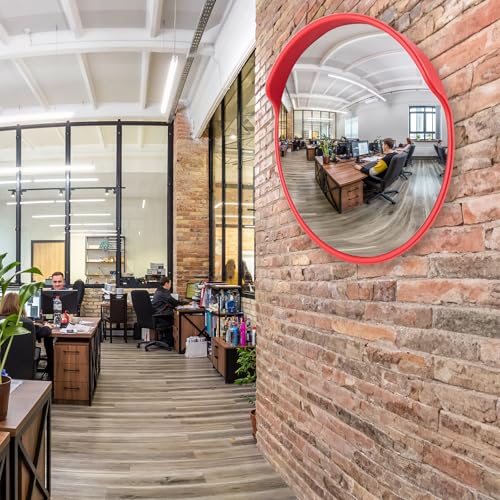 30\" Acrylic Outdoor Convex Security Corner Mirror - Convex Traffic Mirror Outdoor Security Mirror Extends View with Adjustable Fixing Bracket for Parking, Garage, Store, Warehouse, Office and More - Thumbnail 6