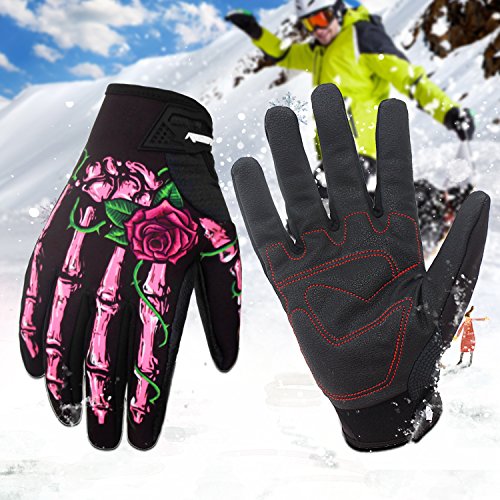 image for RIGWARL Winter Gloves Skeleton Zombie Bones Design Windproof Waterproo