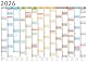 Din A1 Wandkalender für 2026, 14 Monate, Jahreskalender Monatsübersicht, (84,1 cm x 59,4 cm),Planer Termine, bspw. für Büro, Zuhause, Jahresplaner, Monatsplaner, Familienkalender, Kalender gefaltet