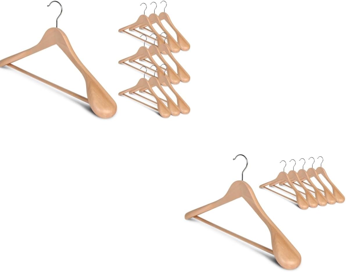 StorageWorks Wooden Hangers 10 Pack with 6 Pack