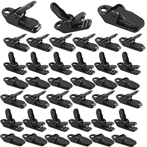 Runcci-Yun 40Pcs/ Sac Noir Tente Clips, Coupe-Vent Pour Auvent Colliers De Serrage Plastique Vent Corde Auvents Clip Tente De Camping Se Fixe Pour Ext