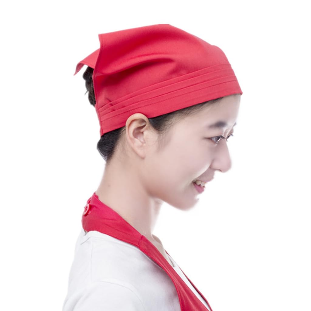 Elnwnnkc Embroidered Cotton Triangle Headscarf Waitress Staff Head Cover Fashion Headwear Suitable for Restaurant Bakery And