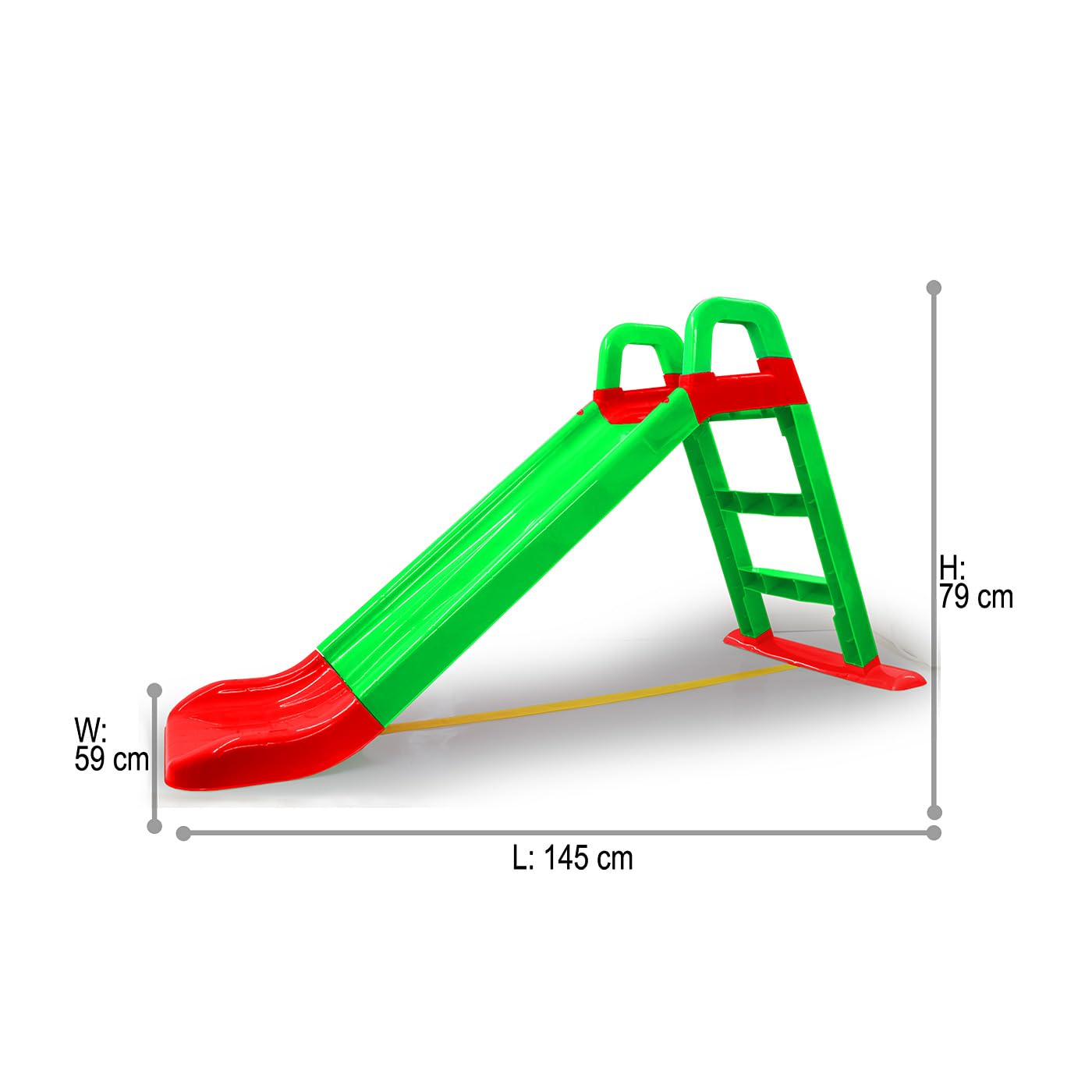 JAMARA 460502 - Tobogán Funny Slide - De plástico Resistente, caño Antideslizante para aterrizajes Suaves, escalones Anchos y Asas de Seguridad, Cuerda estabilizadora, Color Verde