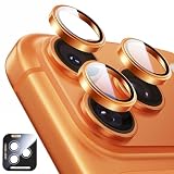 MAGIC JOHN for iPhone 17 Pro Max/17 Pro Camera Lens Protector [Alignment Kit&1:1 Invisible Fit] 9H Aerospace Tempered Glass, Ultra HD, Metal Individual Ring, Set of 2,Orange