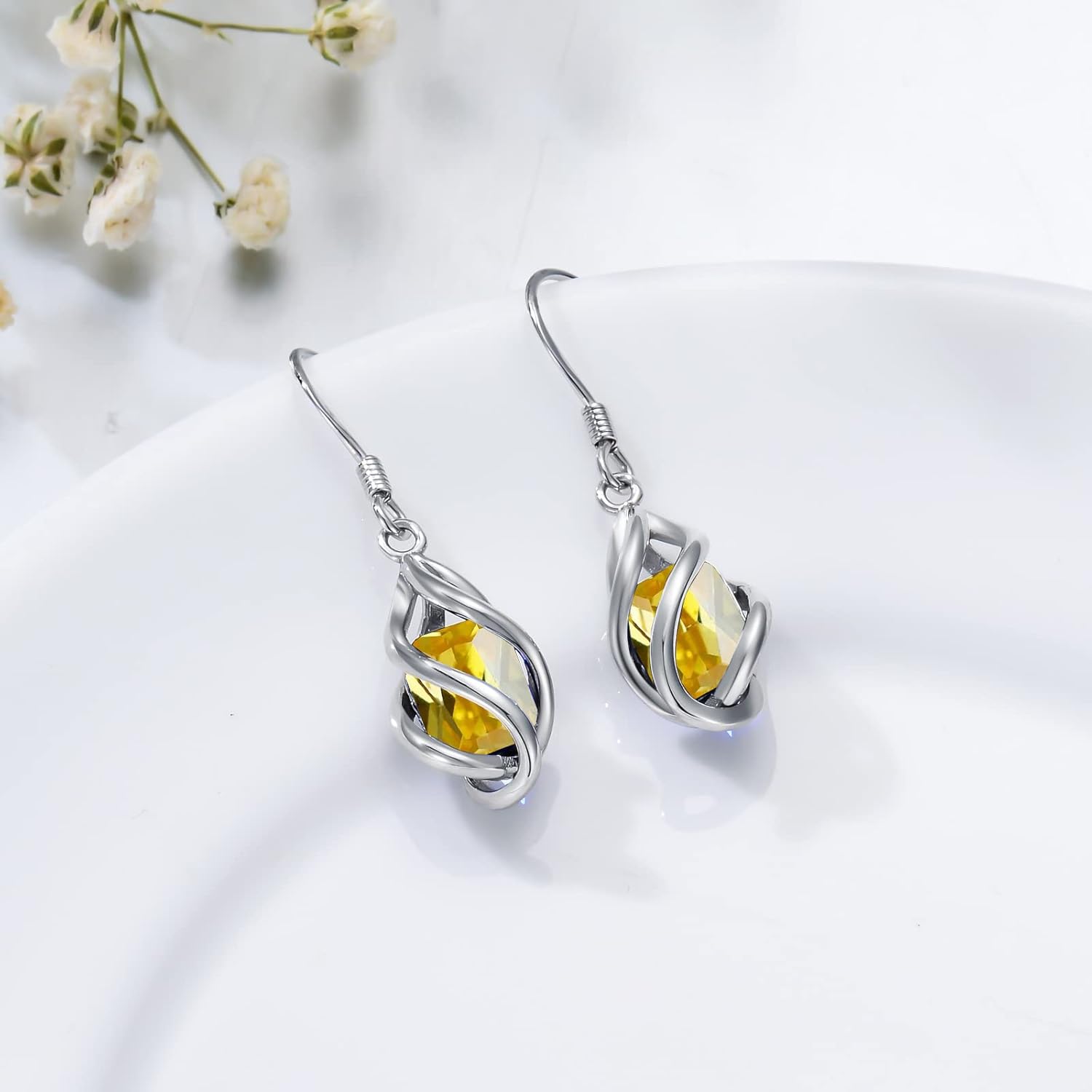 Seiyang Mother's Day Gifts May Birthstone Dangle Drop Earrings 925 Sterling Silver Valentine's Day Birthday Anniversary Fine Jewelry Gifts for Women Girls - Image 5