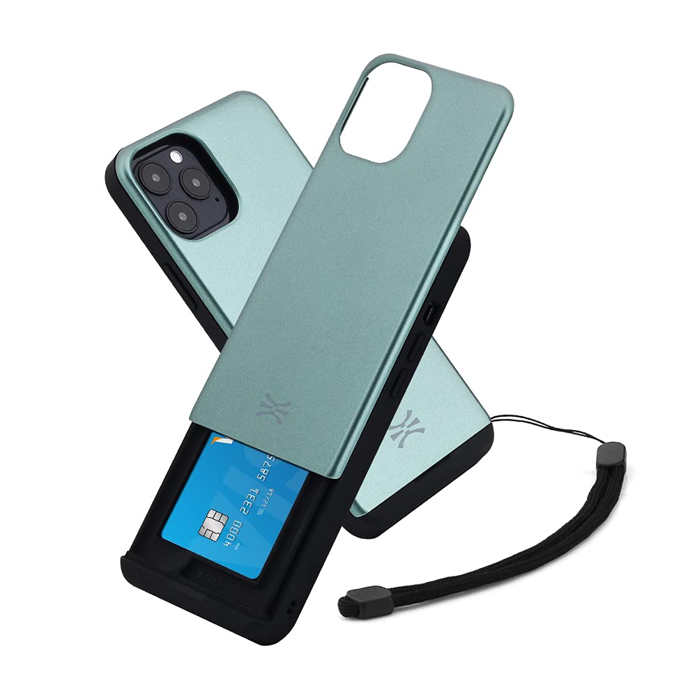 Amazon Com Toru Cx Slide Wallet Cover Designed For Iphone 12 Iphone 12 Pro Case With Card Holder Strap Green Cell Phones Accessories
